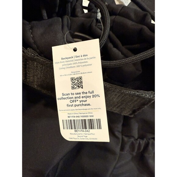 BEYOND YOGA Convertible Gym Bag Backpack -Black Back Pack / Tote / Carrying Case - Picture 7 of 8